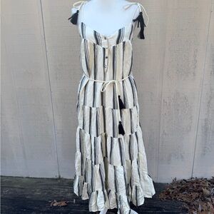 Jacquie the Label Cream and Black Striped Maxi Dress